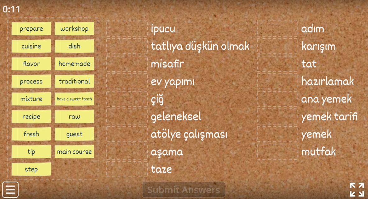 Vocabulary 1 - Match Up