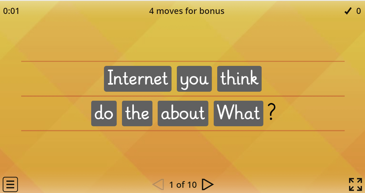 Unscramble the sentences