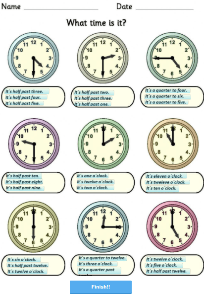 5.4 Telling the time by silvinaps