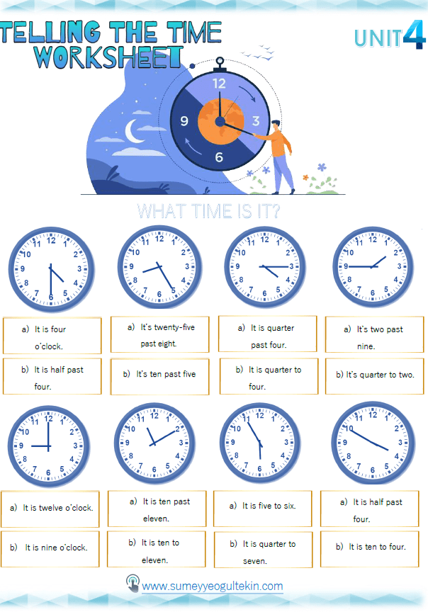 5.4 Telling the time (Circle the correct one)