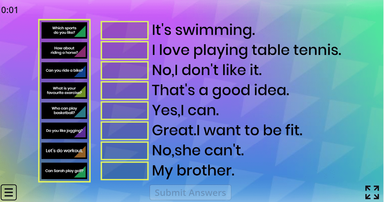 5.8 Answer the questions (5.Sınıf İngilizce Fitness)