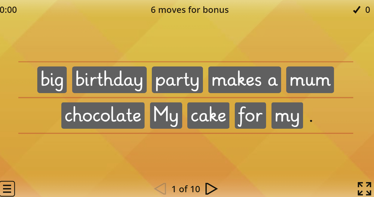 5.7 Unscramble the sentences (5.Sınıf İngilizce Party Time)