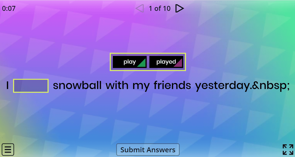 6.7 Present Tense/Past Tense (6.sınıf İngilizce Holidays)