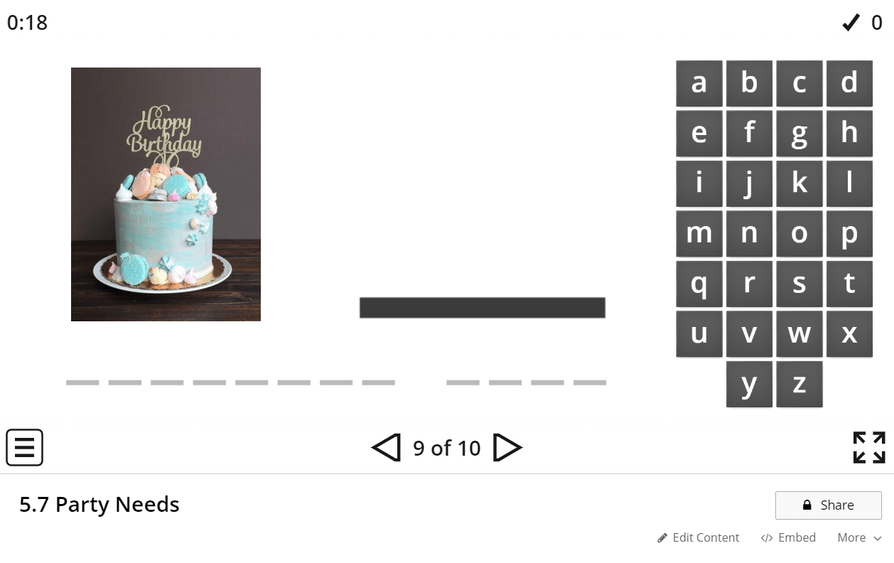 5.7 Party Needs (Hangman)