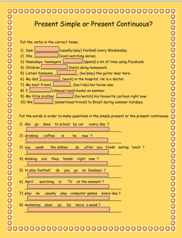 8.9 Present Simple and Continuous by VivianaMabel