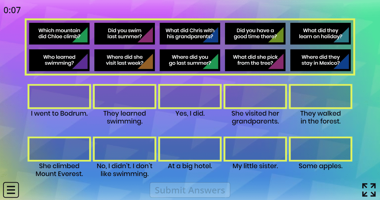 7.6 Holidays (Questions-Answers) (6.sınıf İngilizce Holidays)