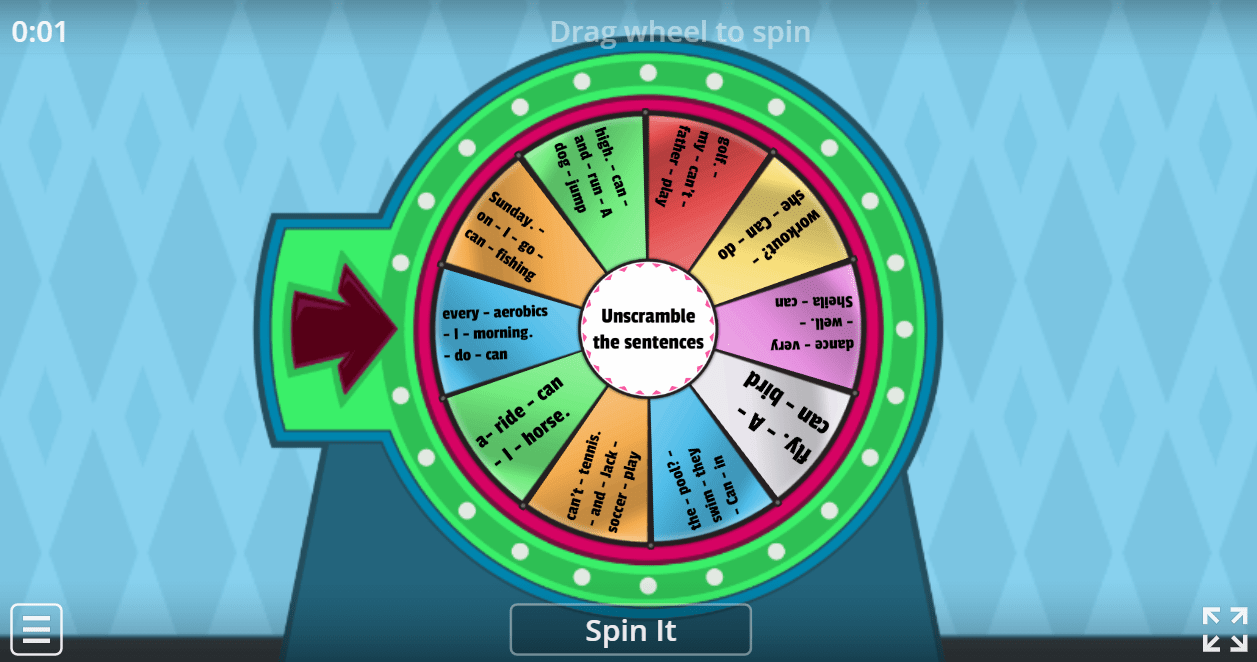 5.8 Can/Can't Exercise 2 (5.Sınıf İngilizce Oyun)