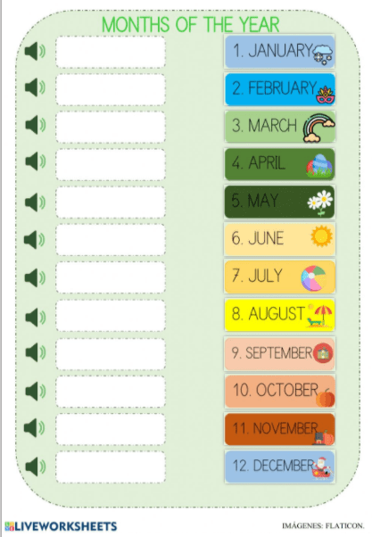 5.4  Months of the year by anamariacortijos