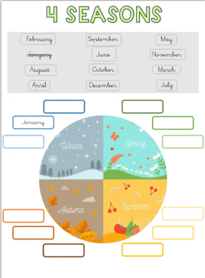 5.4 Months and Seasons by missteacherclaudia