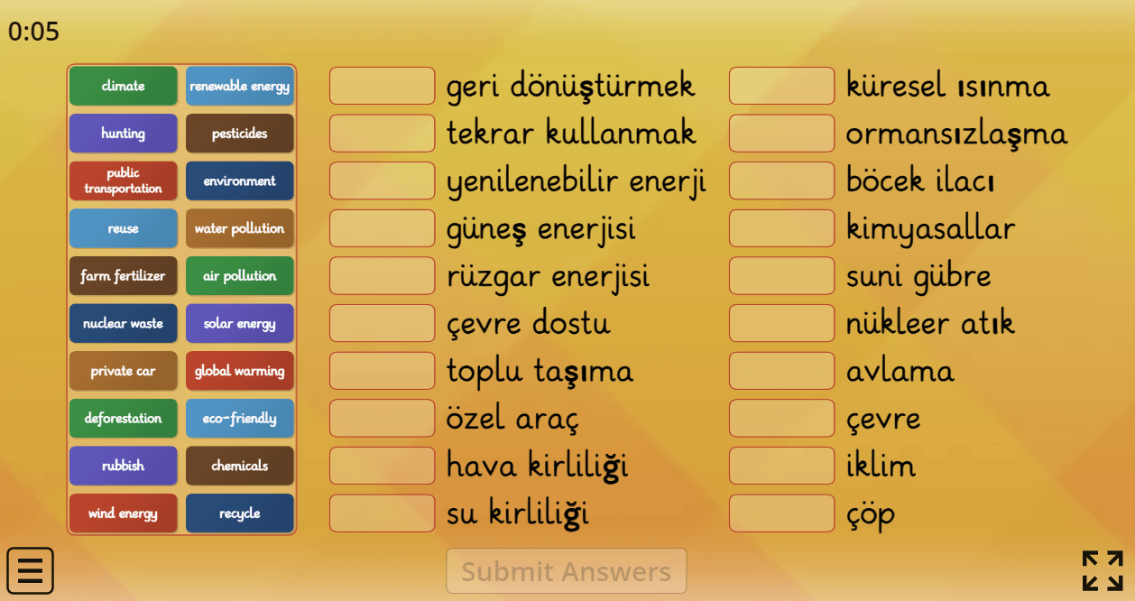 7.9 Environment (Vocabulary 1) (7.Sınıf İngilizce Environment)