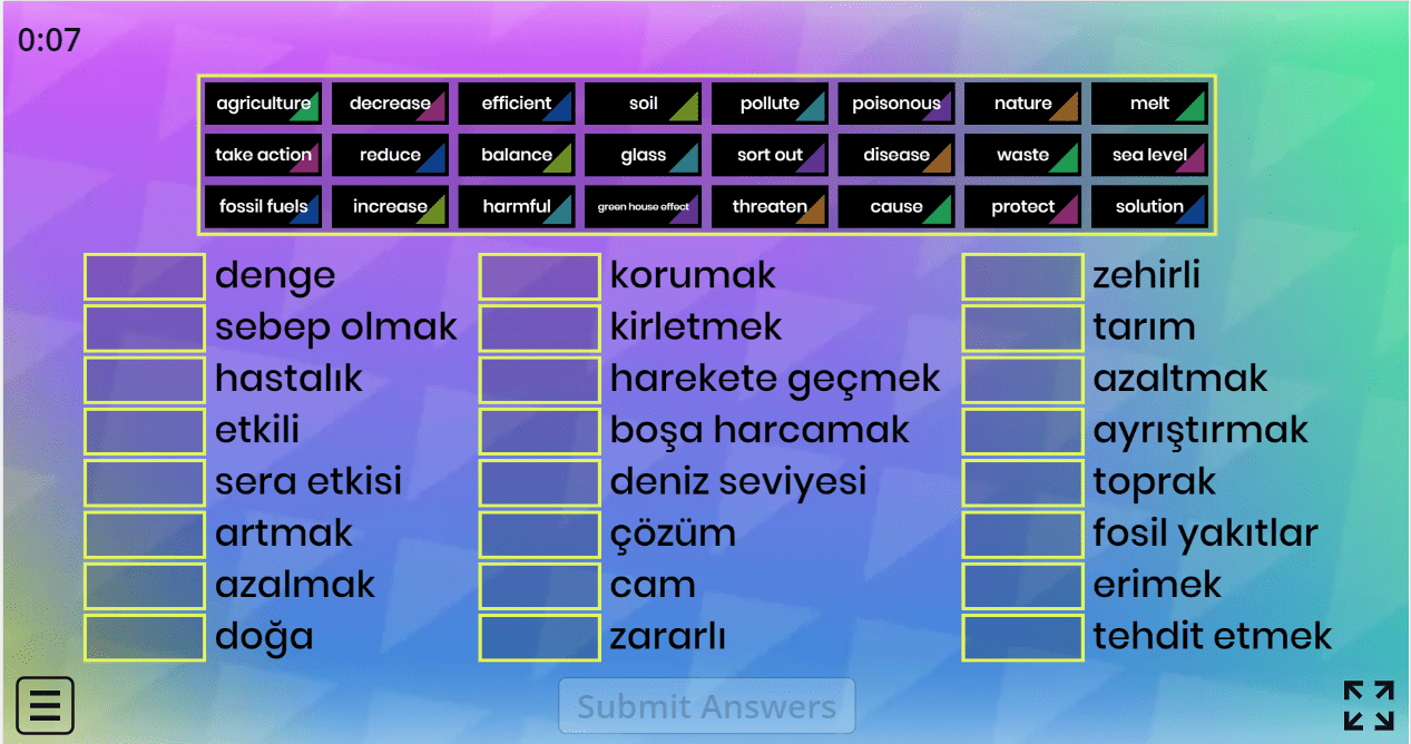 7.9 Environment (Vocabulary 2) (7.Sınıf İngilizce Environment)