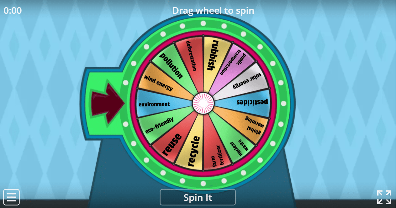 7.9 Environment Vocabulary Random Wheel Game (7.Sınıf İngilizce)