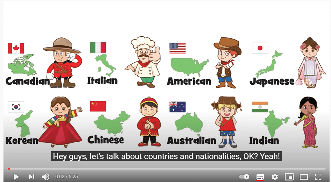 5.1 Nationalities Of The World (5.Sınıf İngilizce Youtube Video)