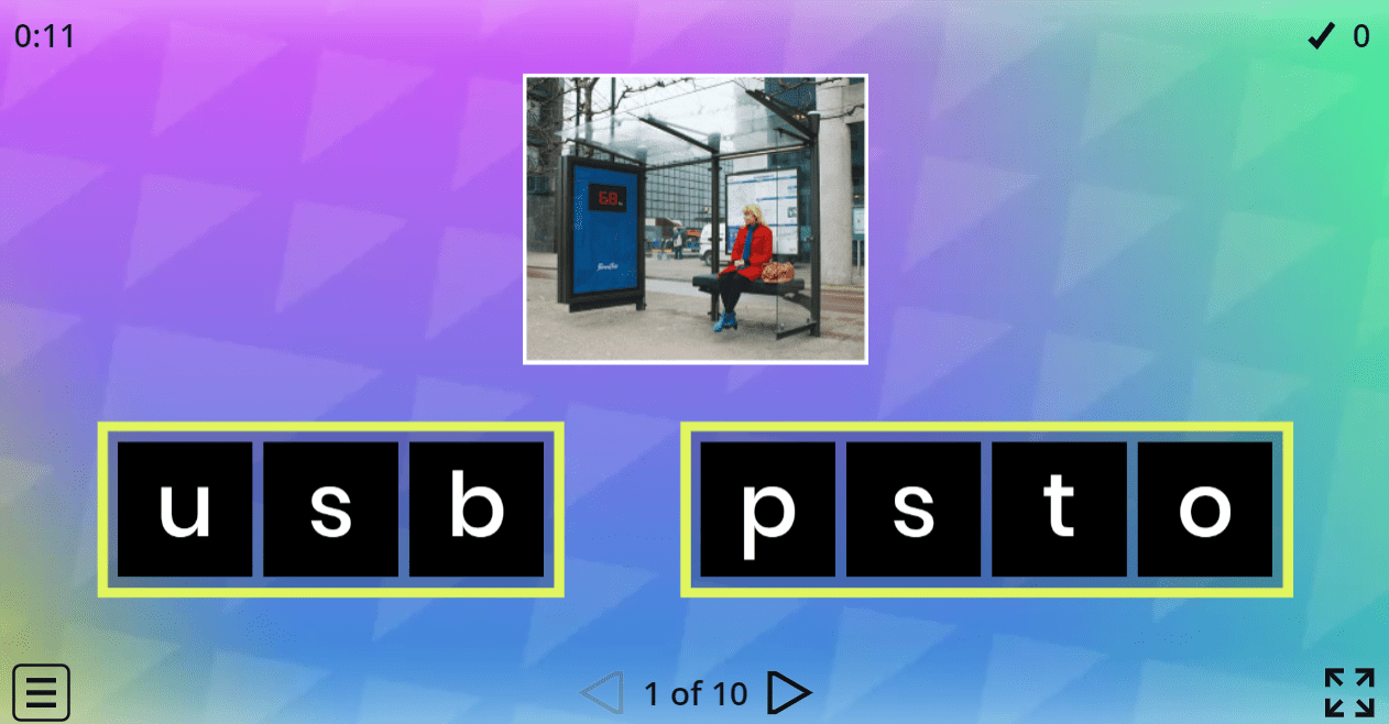 5.2 Places In A Town Anagram (5.Sınıf İngilizce Oyun)