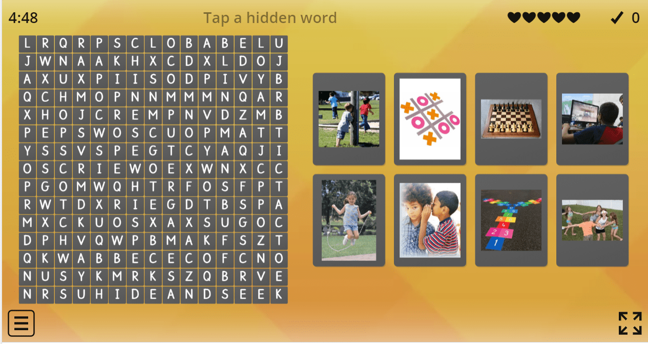 5.3 Games (Wordsearch Puzzle) (5.Sınıf İngilizce Oyun)