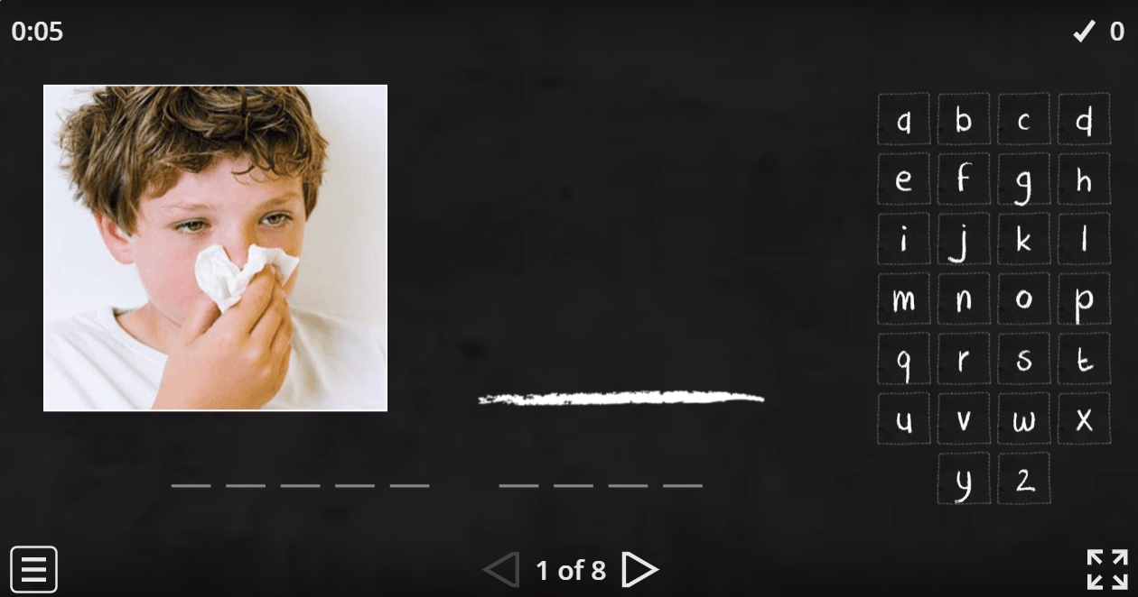 5.5 Illnesses (Hangman) (5.Sınıf İngilizce Oyun)