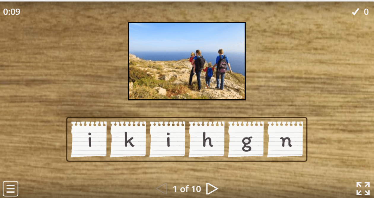 5.8 Fitness Activities (Anagram Game) (5. Sınıf İngilizce Oyun)