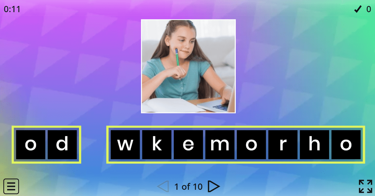 6.1 Daily Routines (Anagram Game) (6. Sınıf İngilizce Oyun)