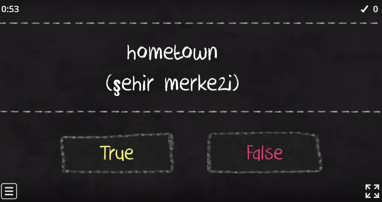 6.3 Downtown Vocabulary (T/F Game) (6. Sınıf İngilizce Oyunlar)