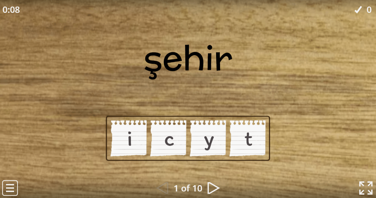 6.3 Downtown Vocabulary (Anagram Game) (6. Sınıf İngilizce Oyun)