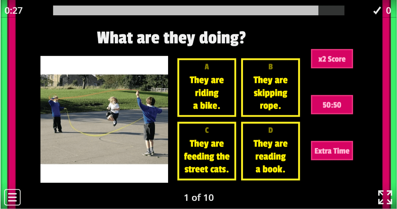 6.3 Present Continuous Tense (Quiz) (6. Sınıf İngilizce Oyun)