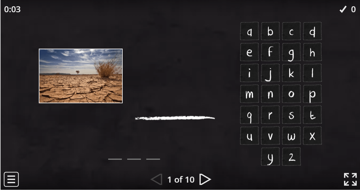 6.4 Weather Conditions (Hangman) (6. Sınıf İngilizce Oyun)