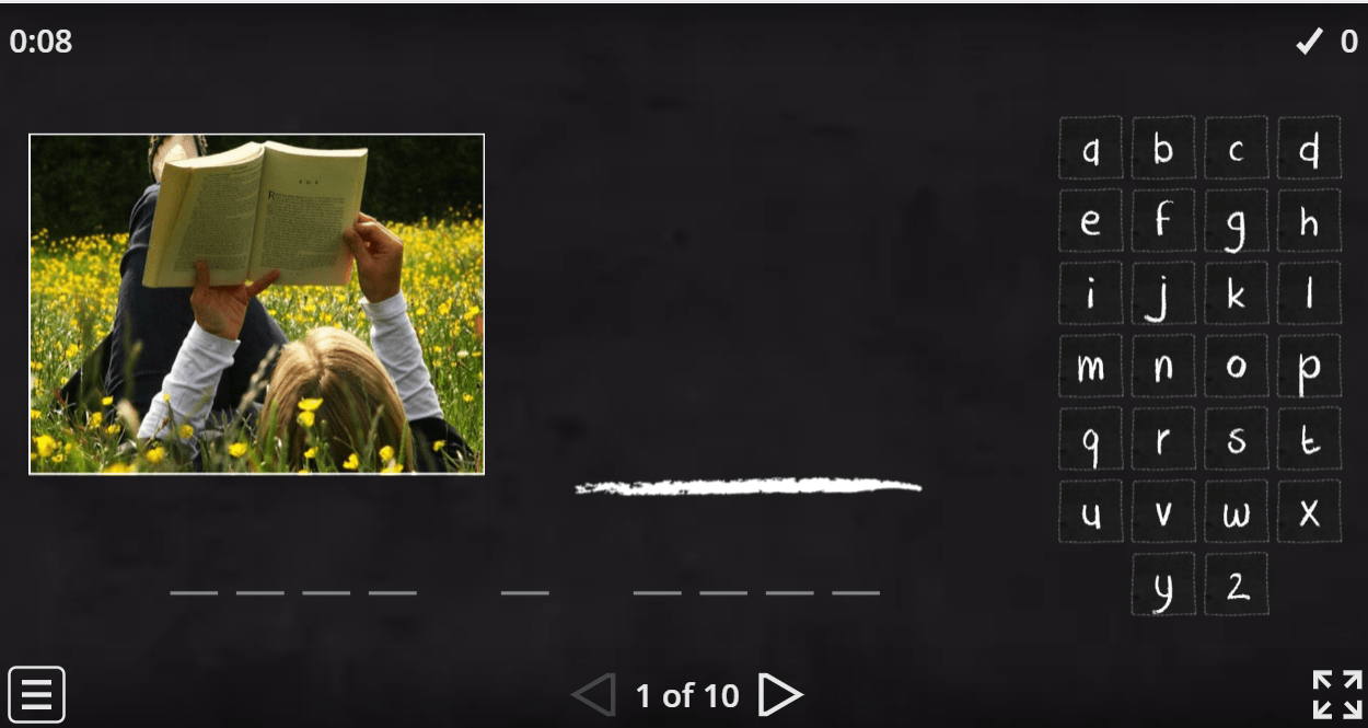 6.7 Holiday Activities (Hangman) (6th Grade English Games)