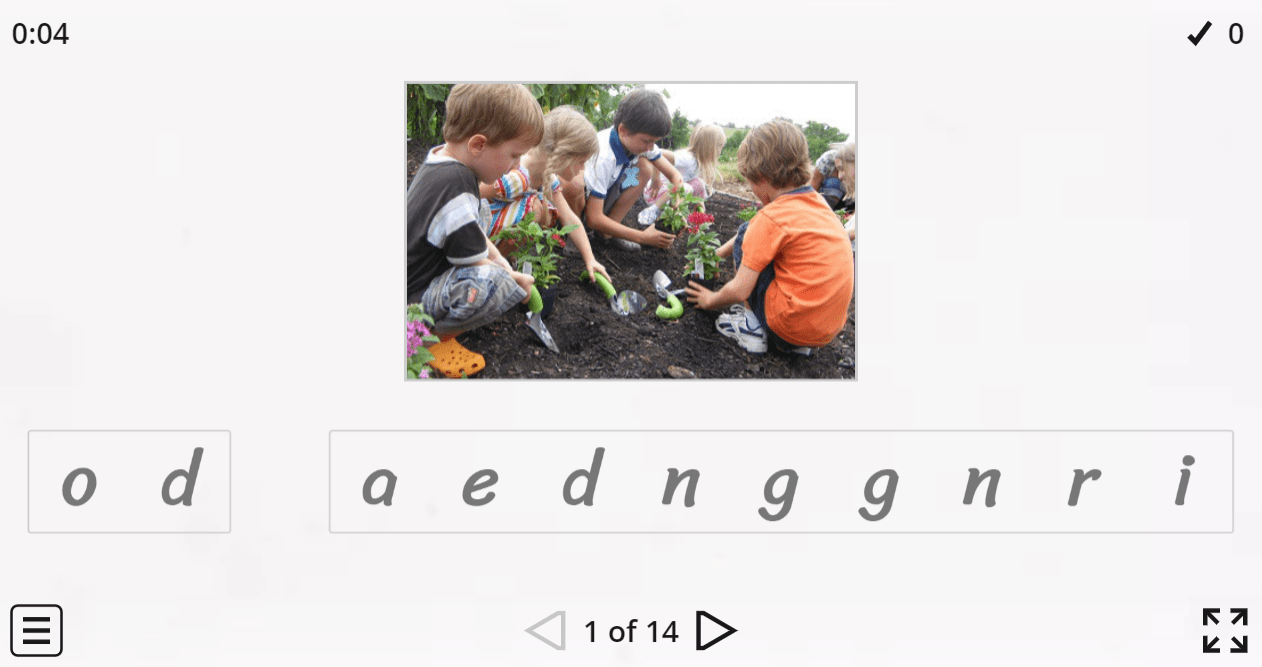 6.7 Holiday Activities (Anagram Game) (6th Grade English Games)