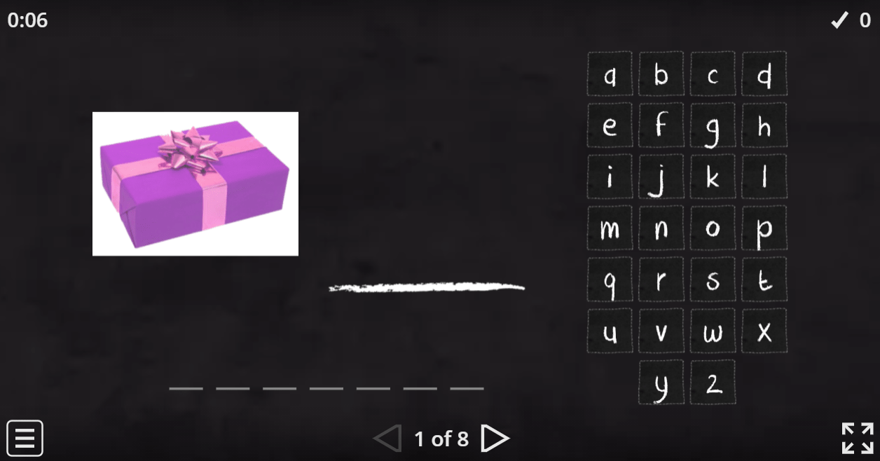 6.8 Bookworms Vocabulary (Hangman) (6. Sınıf İngilizce Oyun)
