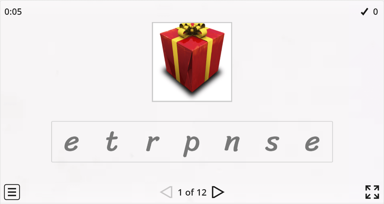 6.8 Bookworm Vocabulary (Anagram Game)