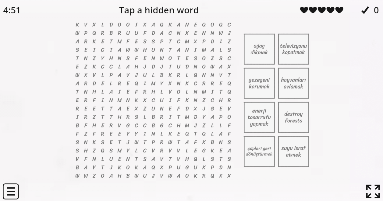 6.9 Saving The Planet Phrases (Wordsearch) (6th Grade English Games)