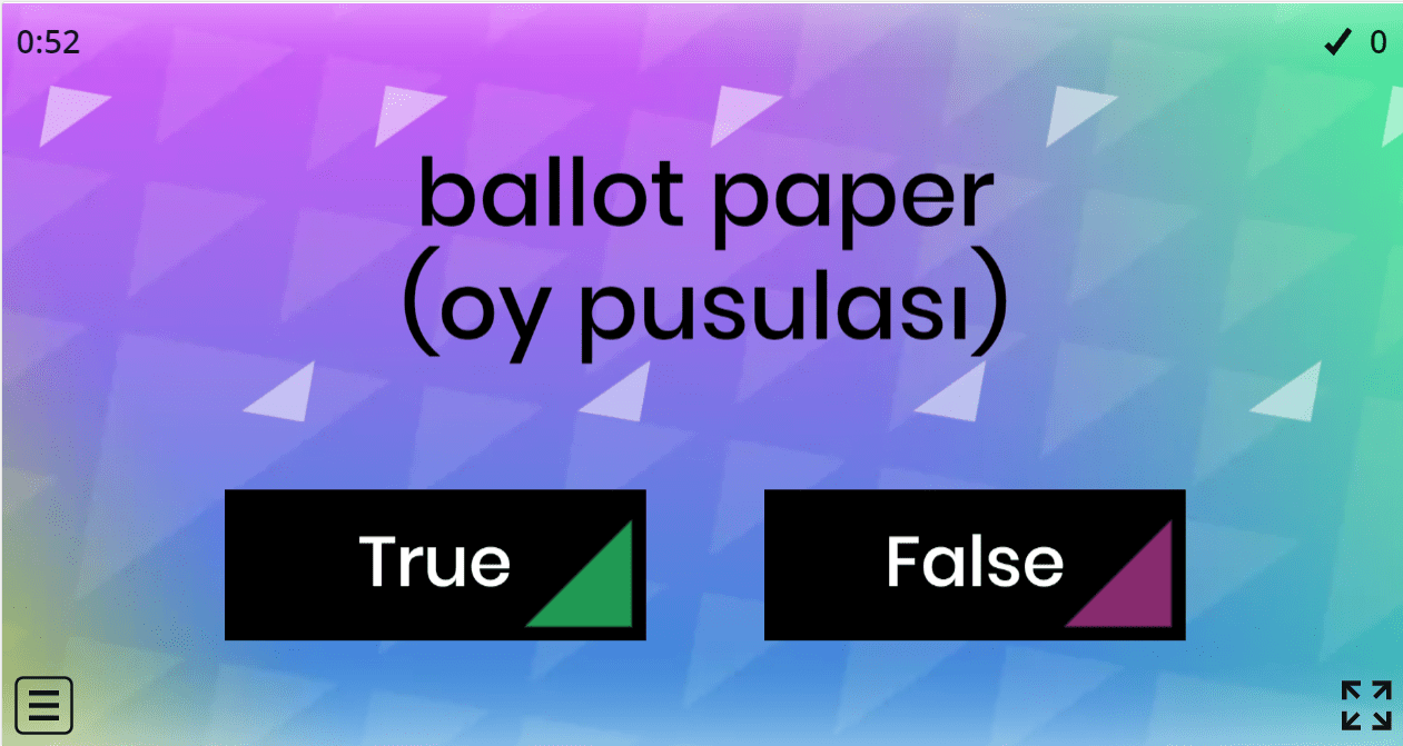 6.10 Democracy Vocabulary (T/F Game) (6. Sınıf İngilizce Oyun)