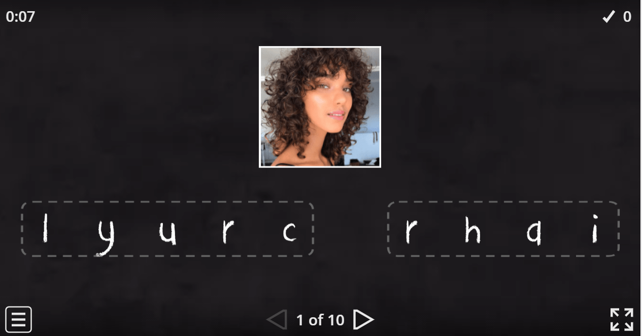 7.1 Appearance (Anagram Game) (7th Grade English Games)